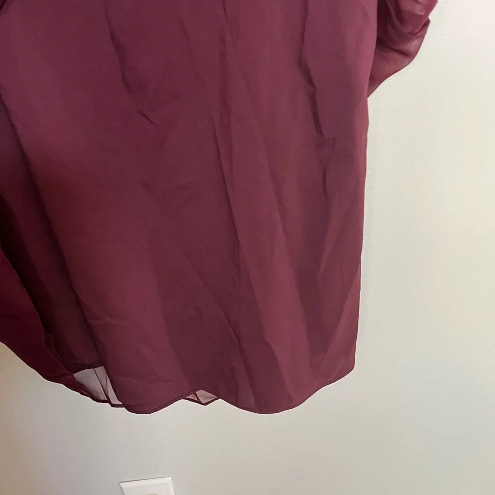 Ralph Lauren Girl’s Pleated Burgundy Sleeveless Chiffon Dress Size 16
